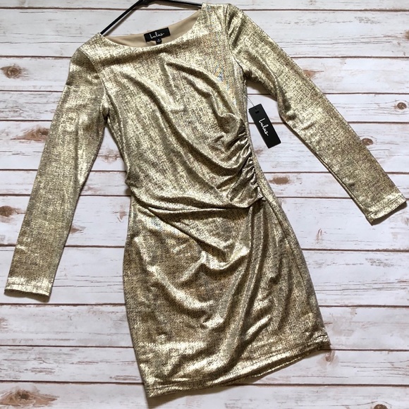 Lulus Dresses & Skirts - LuLus Gold Metallic Bodycon Dress